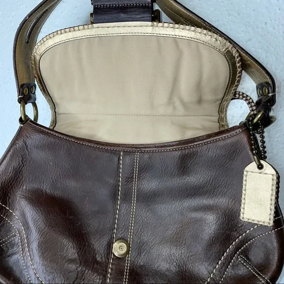 VTG COACH BOHO 90 Y2k Leather & Suede Brown Soho flap 10479  VERY RARE Bag - Picture 8 of 13